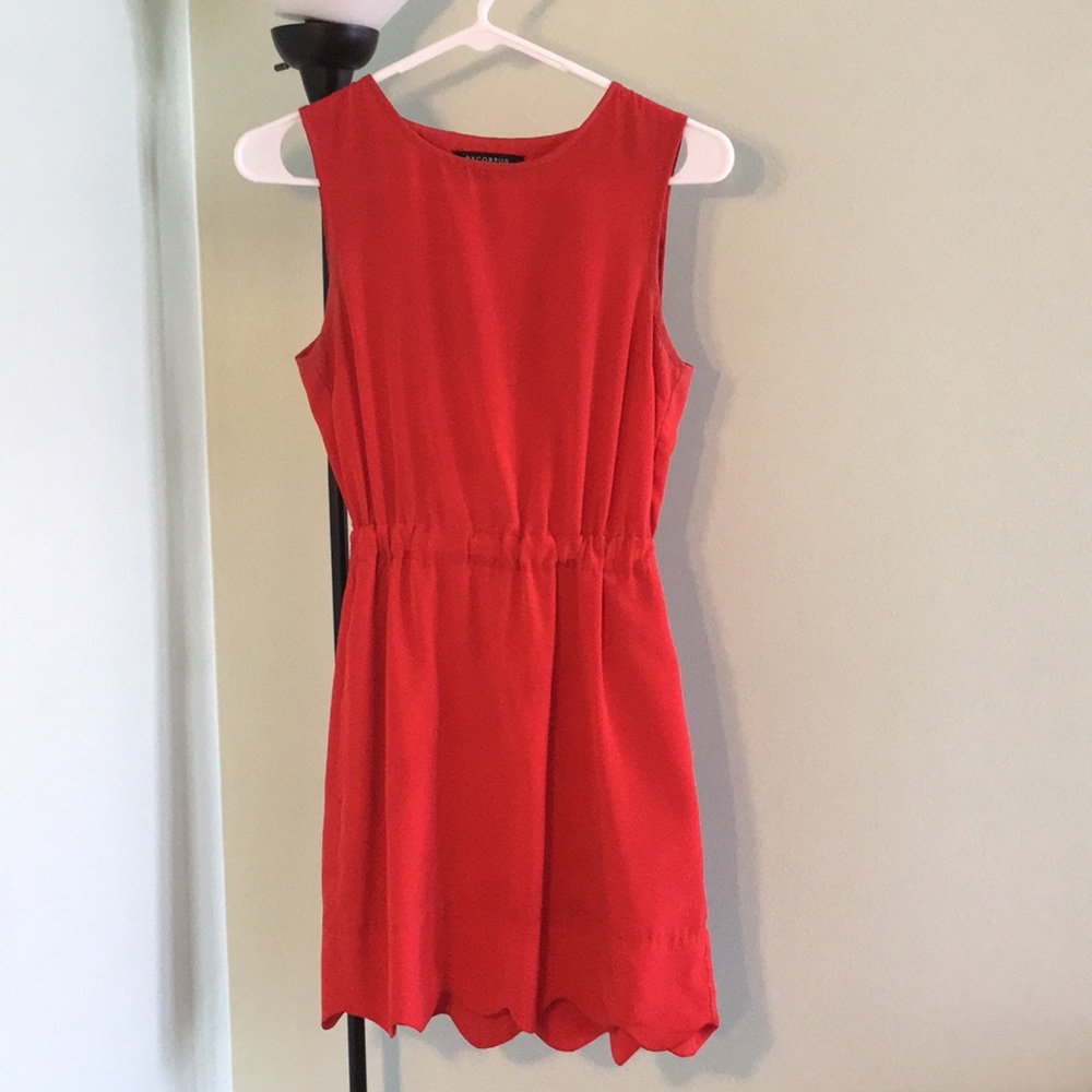 Scalloped, open back dress